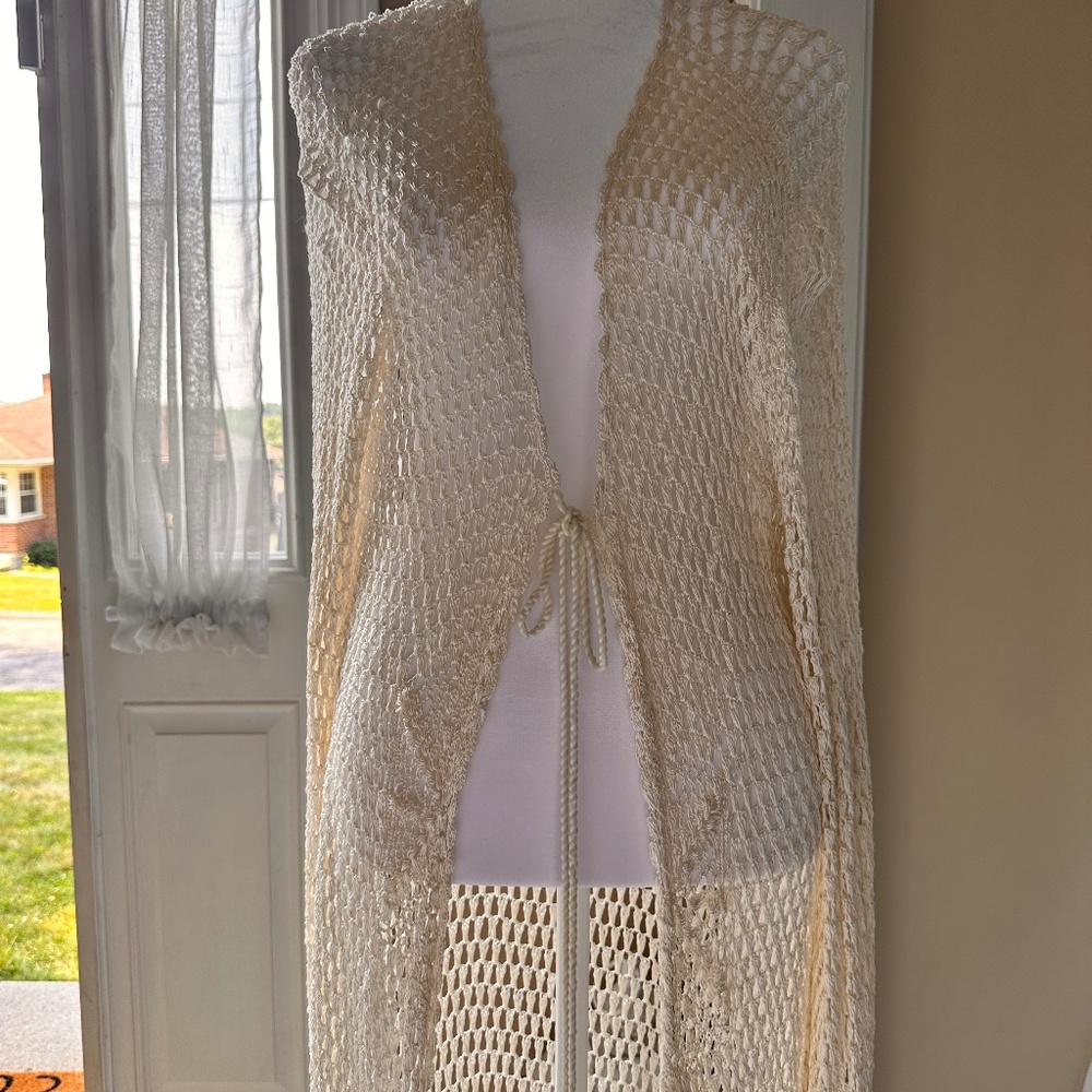 Free People Crochet Robe Cover Up Bohemian